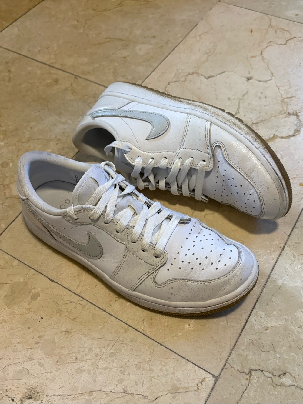 Nike Golf White Men's Low-Top Leather Sneakers